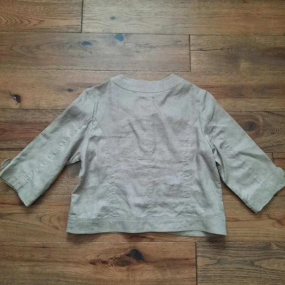 Linen Button Front Jacket Blazer - Picture 5 of 13